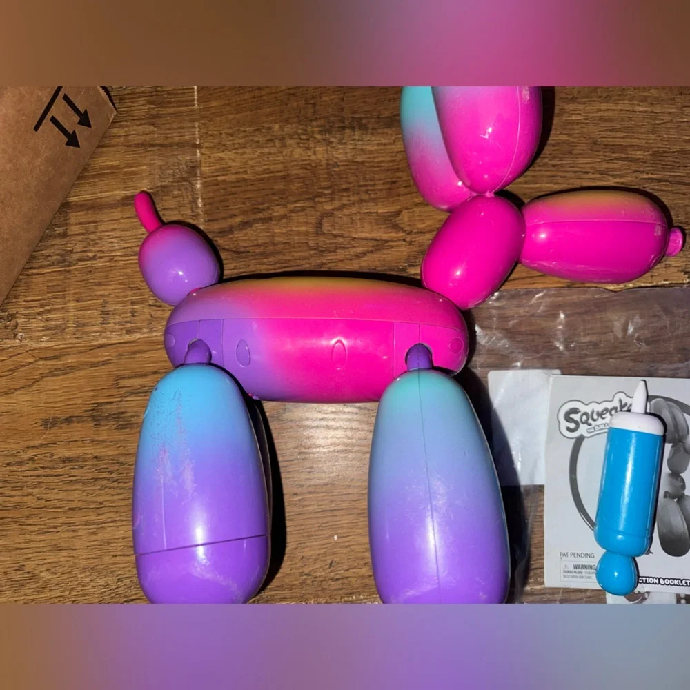 Squeakies interactive balloon animal rainbow dog